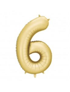 Balão Número 6 Dourado Mate